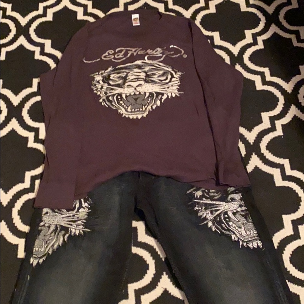 Ed Hardy Jeans and Shirt Combo